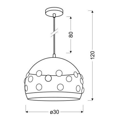 Полилей на въже JOLINA 1xE27/40W/230V