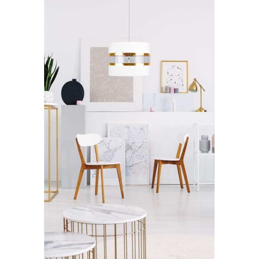 Полилей на въже LIND 1xE27/60W/230V бяла