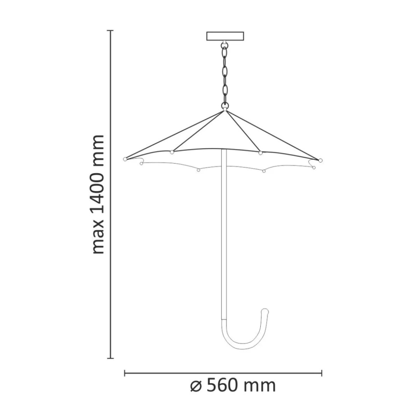 Полилей на въже PARASOL 3xE27/20W/230V