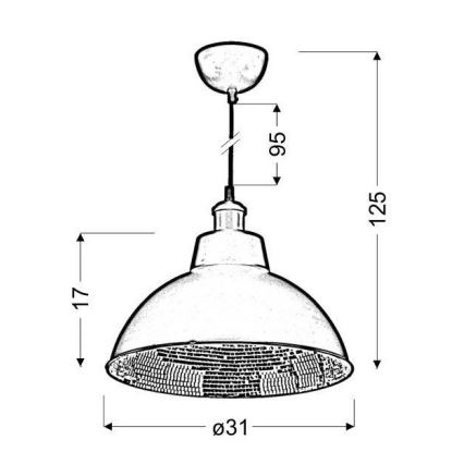 Полилей на въже SCRIMI 1xE27/60W/230V