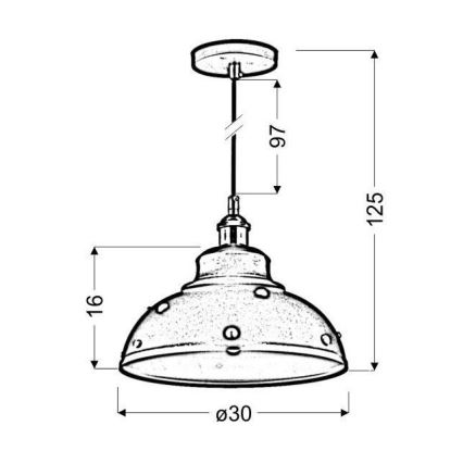 Полилей на въже SCRIMI 1xE27/60W/230V