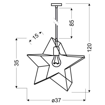 Полилей на въже STAR 1xE27/60W/230V