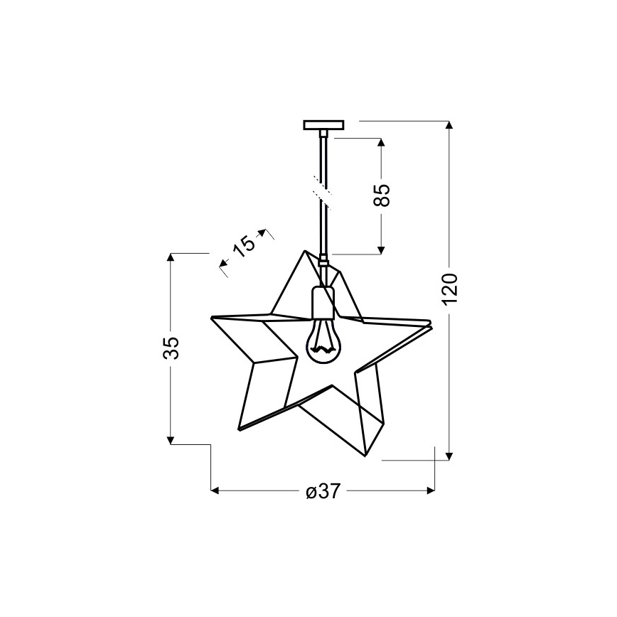Полилей на въже STAR 1xE27/60W/230V