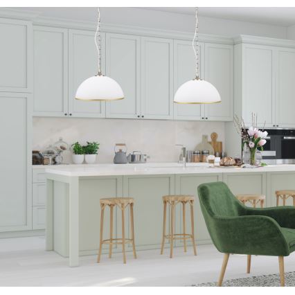 Полилей на въже SUGAR 1xE27/60W/230V бяла/златна