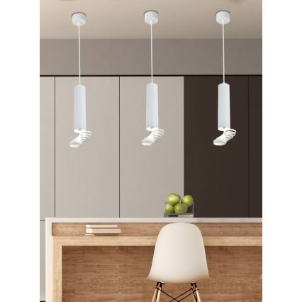 Полилей на въже TUBA 1xGU10/50W/230V бяла