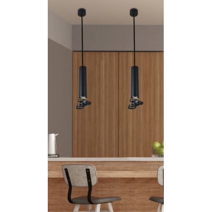 Полилей на въже TUBA 1xGU10/50W/230V черна