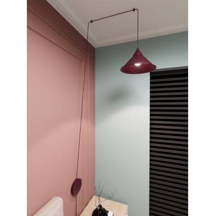 Полилей на кабел ABRAMO 1xE27/15W/230V червен