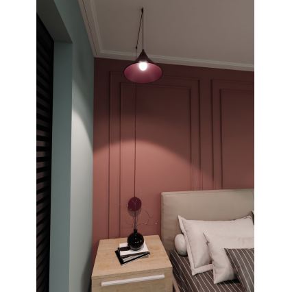 Полилей на кабел ABRAMO 1xE27/15W/230V червен