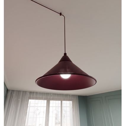 Полилей на кабел ABRAMO 2xE27/15W/230V червен