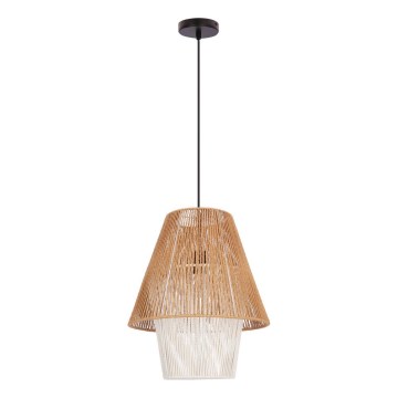 Полилей на кабел AFRICA 1xE27/40W/230V диаметър 40 cm кафяв/кремав