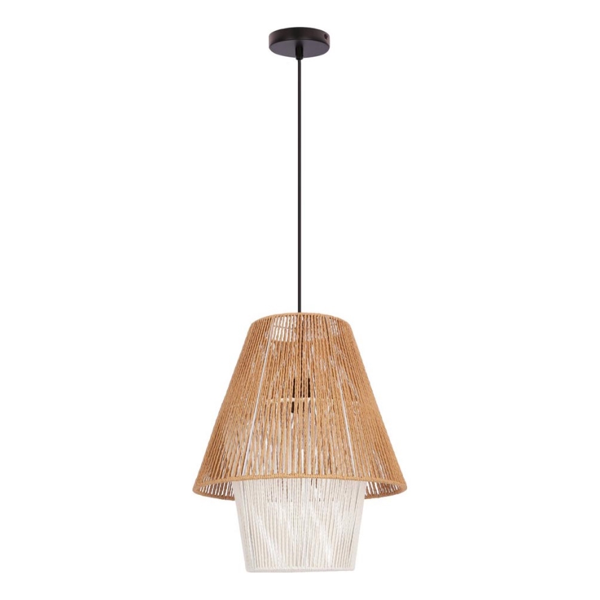 Полилей на кабел AFRICA 1xE27/40W/230V диаметър 40 cm кафяв/кремав