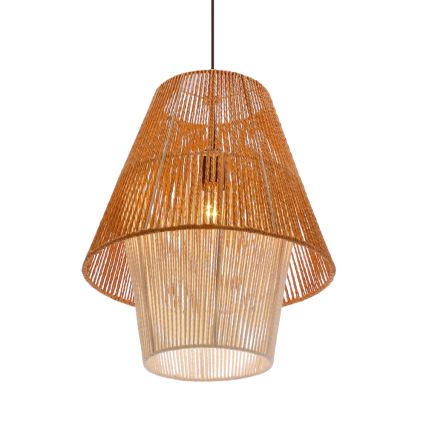 Полилей на кабел AFRICA 1xE27/40W/230V диаметър 40 cm кафяв/кремав