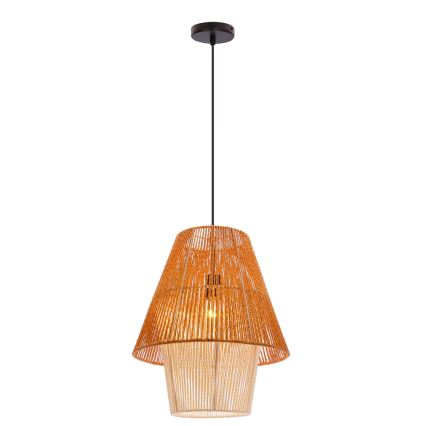 Полилей на кабел AFRICA 1xE27/40W/230V диаметър 40 cm кафяв/кремав