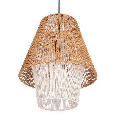 Полилей на кабел AFRICA 1xE27/40W/230V диаметър 40 cm кафяв/кремав