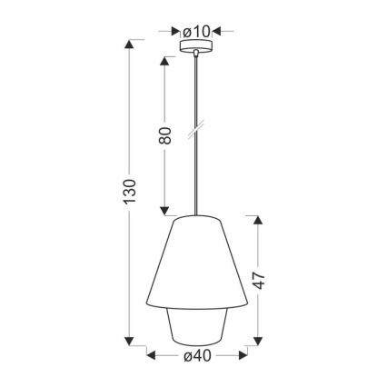 Полилей на кабел AFRICA 1xE27/40W/230V диаметър 40 cm кафяв/кремав