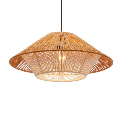 Полилей на кабел AFRICA 1xE27/40W/230V диаметър 50 см кафяв/кремав