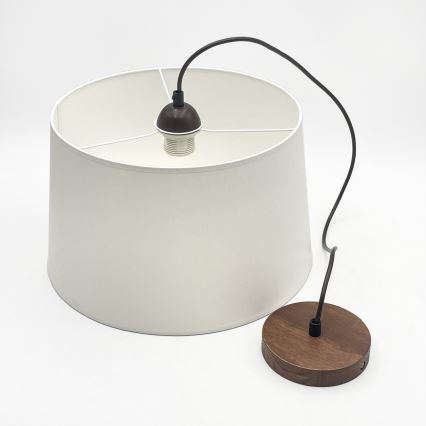 Полилей на кабел AIDA 1xE27/60W/230V диам. 35 cm дъб/орех/бял