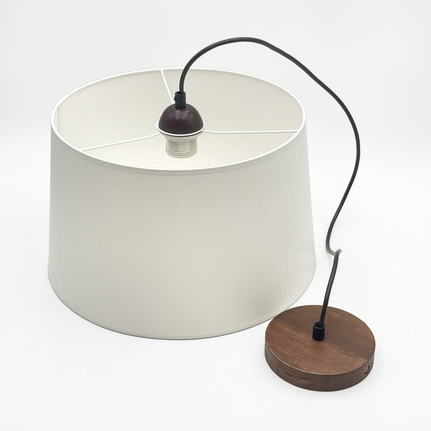 Полилей на кабел AIDA 1xE27/60W/230V диам. 35 cm дъб/орех/бял