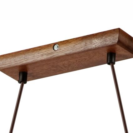 Полилей на кабел AIDA 2xE27/60W/230V Ø 35 см дъб/орех