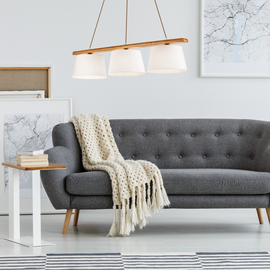 Полилей на кабел AIDA 3xE27/60W/230V дъб