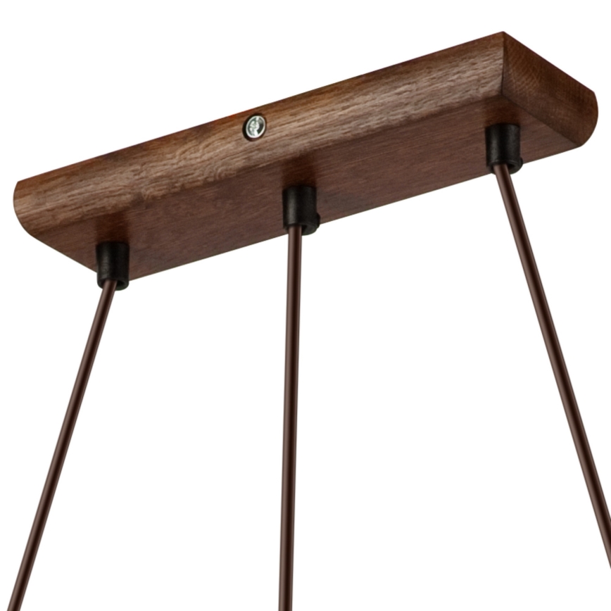 Полилей на кабел AIDA 3xE27/60W/230V, Ø 25 см, дъб/орех