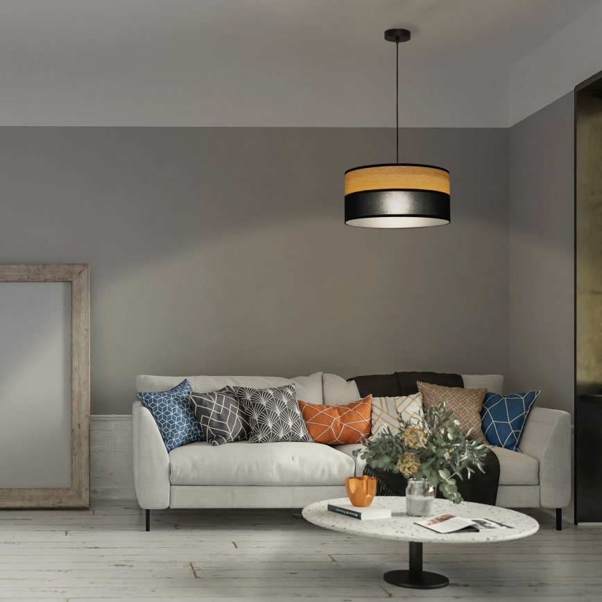 Полилей на кабел ALBA 1xE27/15W/230V, диаметър 45 см, черен/кафяв