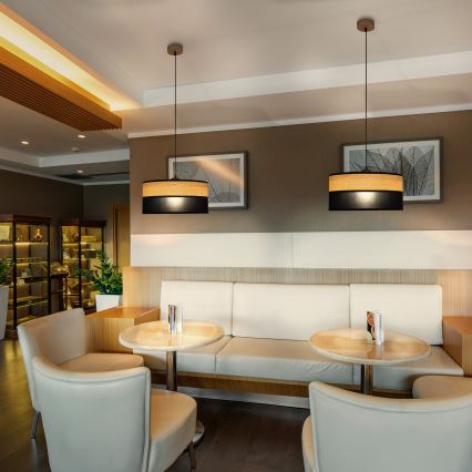 Полилей на кабел ALBA 1xE27/15W/230V pr. 45 cm черен/кафяв