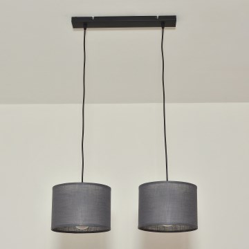 Полилей на кабел ALBA 2xE27/15W/230V, сив