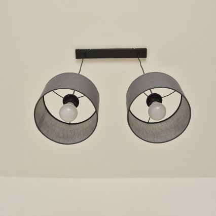 Полилей на кабел ALBA 2xE27/15W/230V, сив