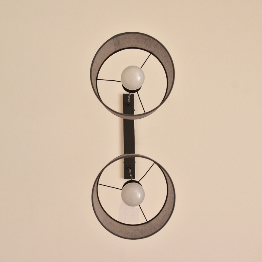 Полилей на кабел ALBA 2xE27/15W/230V, сив