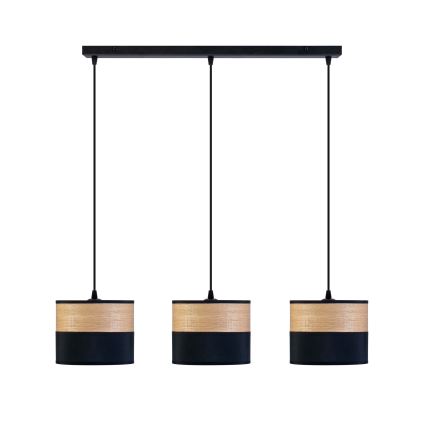 Полилей на кабел ALBA 3xE27/15W/230V черен/кафяв