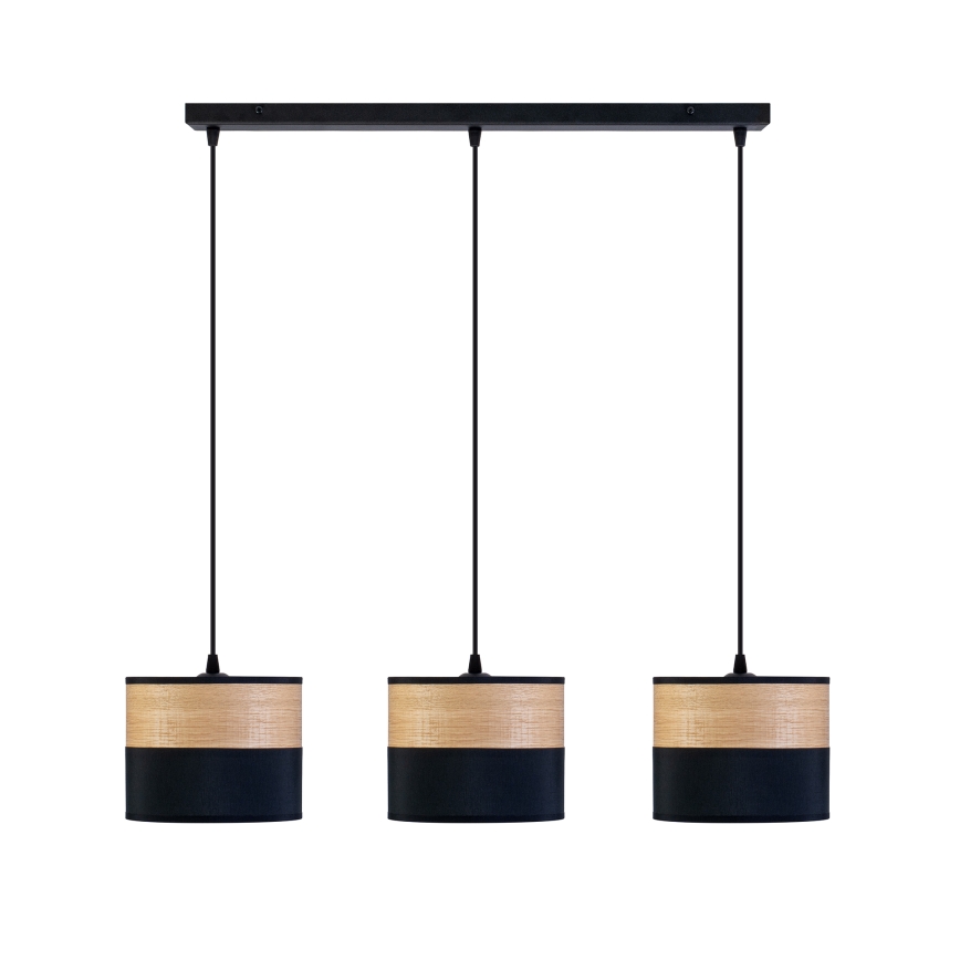 Полилей на кабел ALBA 3xE27/15W/230V черен/кафяв