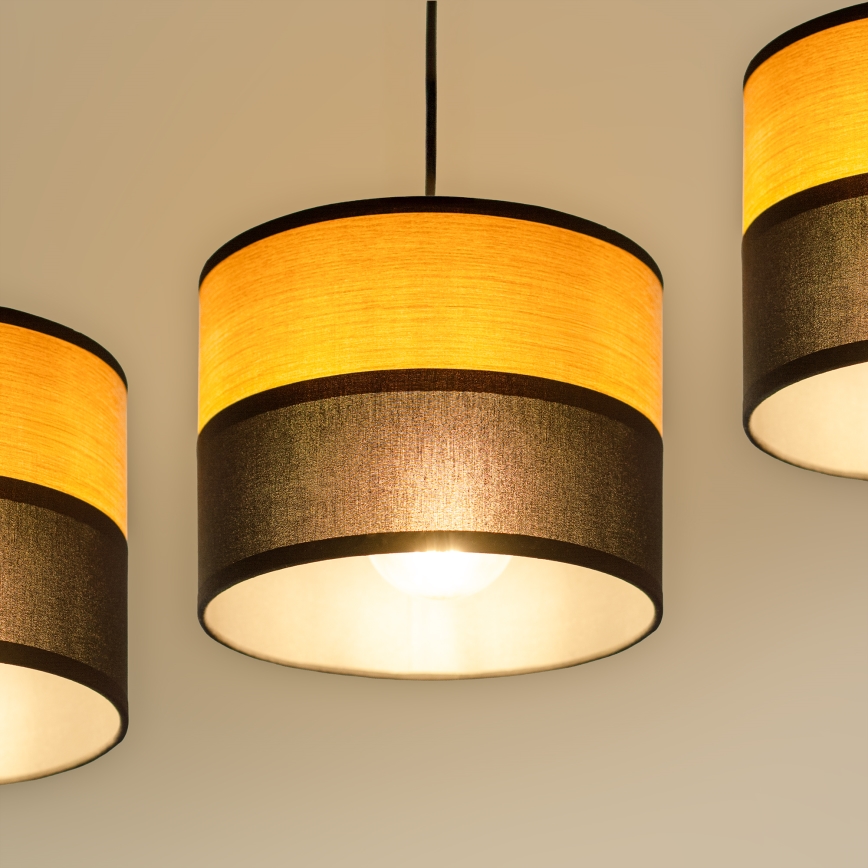 Полилей на кабел ALBA 3xE27/15W/230V черен/кафяв