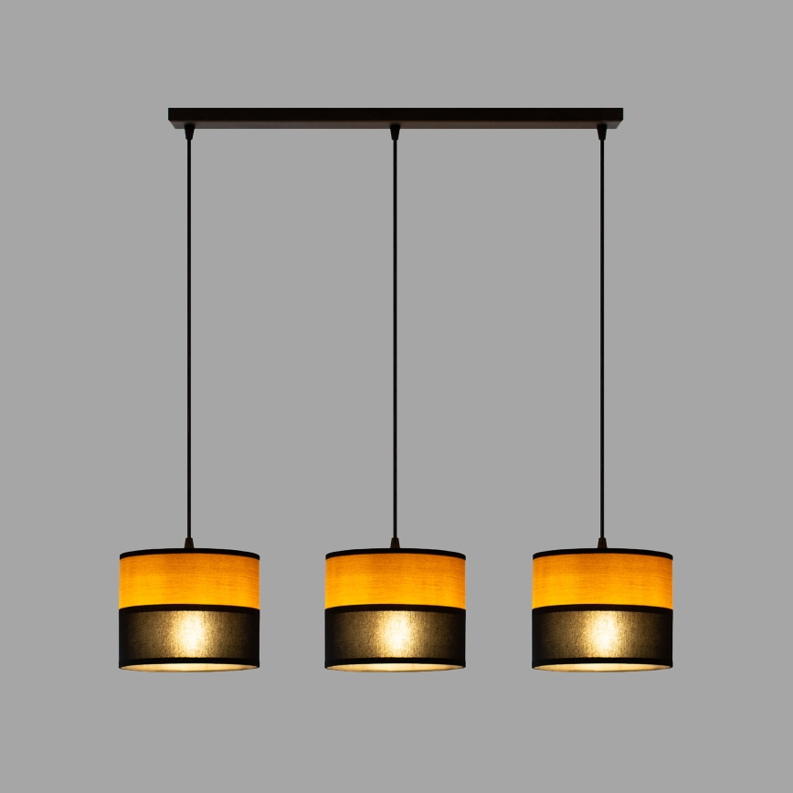 Полилей на кабел ALBA 3xE27/15W/230V черен/кафяв