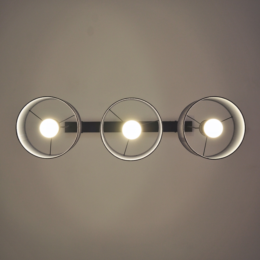 Полилей на кабел ALBA 3xE27/15W/230V, сив