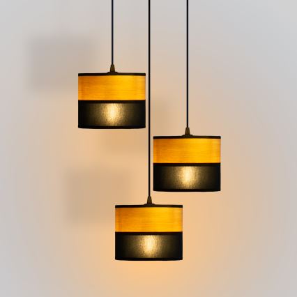 Полилей на кабел ALBA 3xE27/15W/230V Ø 40 cm черен/кафяв