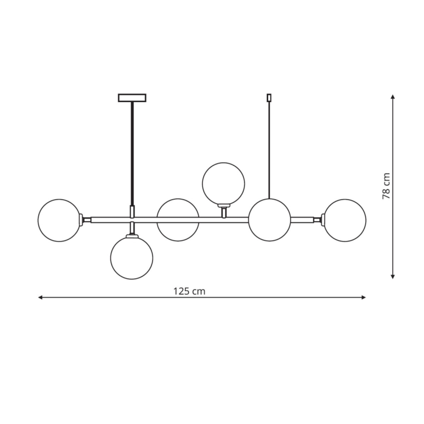 Полилей на кабел ALISA 6xE14/40W/230V златист