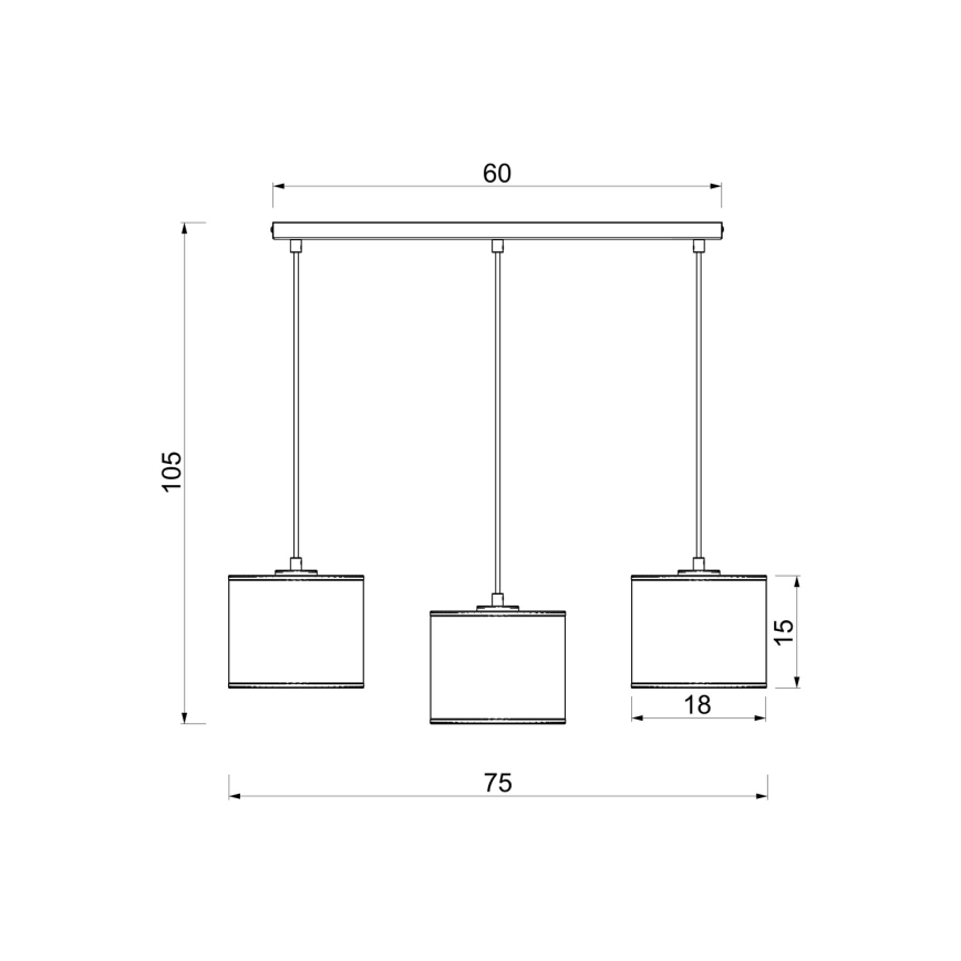 Полилей на кабел ARDEN 3xE27/15W/230V бежов