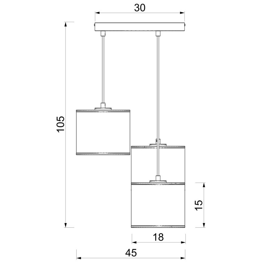 Полилей на кабел ARDEN 3xE27/15W/230V Ø 30 cm бежов