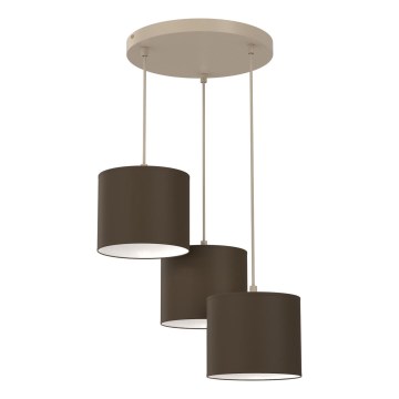Полилей на кабел ARDEN 3xE27/15W/230V Ø 30 см бежово/кафяво