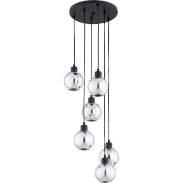 Полилей на кабел ARVENE 5xE27/15W/230V черен/лъскав хром