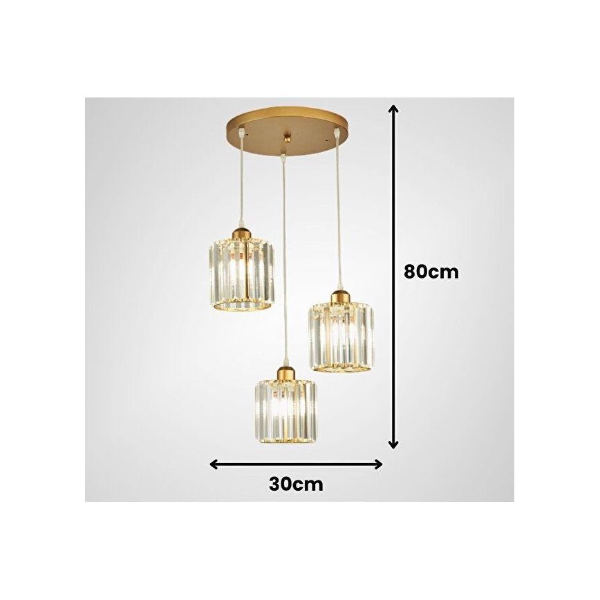 Полилей на кабел BELLA 3xE27/40W/230V златен