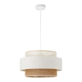 Полилей на кабел BOHO 1xE27/60W/230V, диаметър 40 см, бял/юта