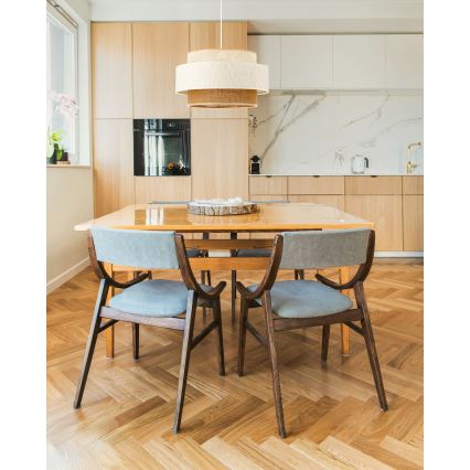 Полилей на кабел BOHO 1xE27/60W/230V, диаметър 40 см, бял/юта