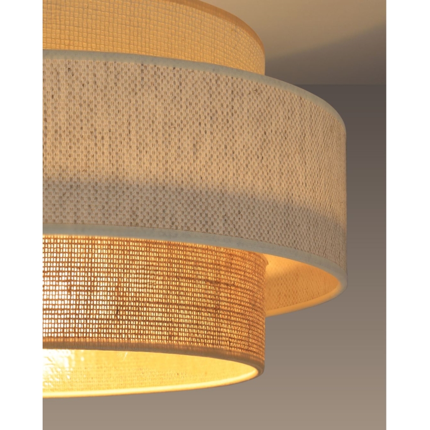 Полилей на кабел BOHO 1xE27/60W/230V, диаметър 40 см, бял/юта