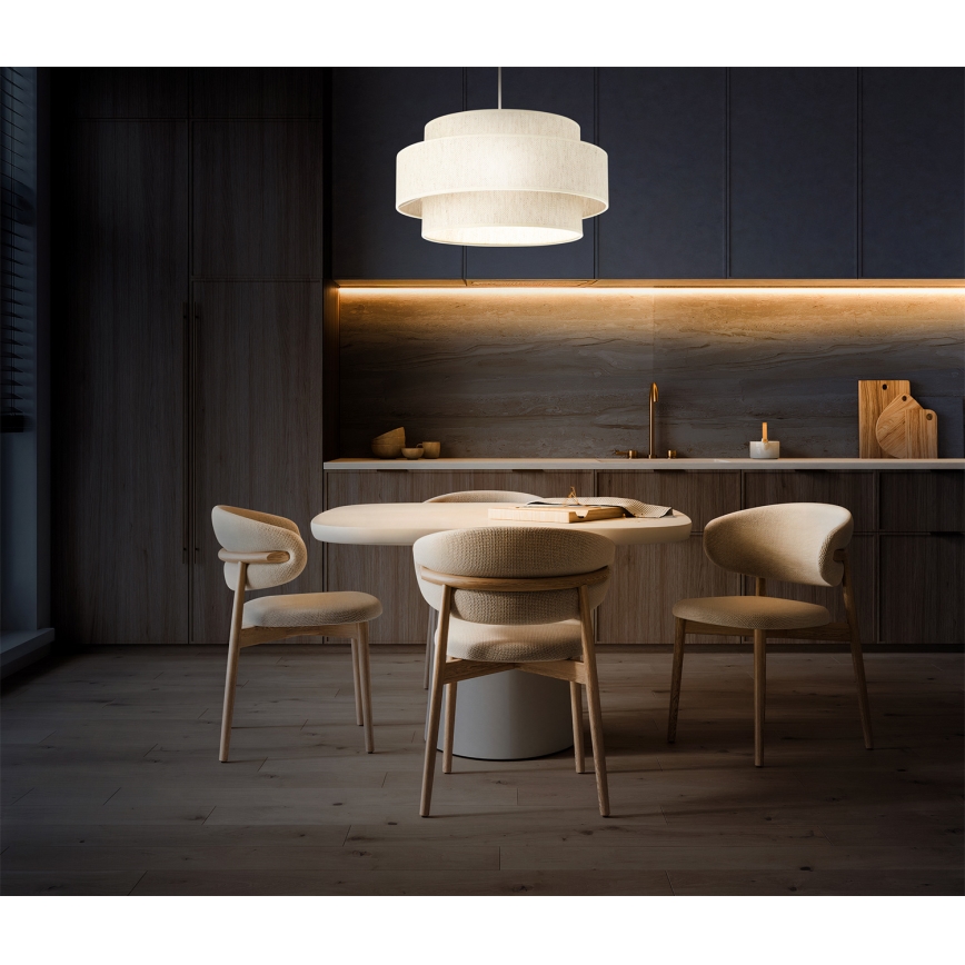 Полилей на кабел BOHO 1xE27/60W/230V Ø 40 см бял