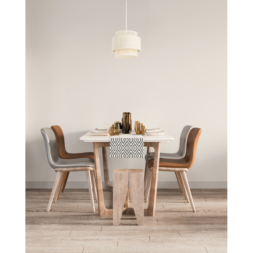 Полилей на кабел BOHO 1xE27/60W/230V Ø20 см крем/юта