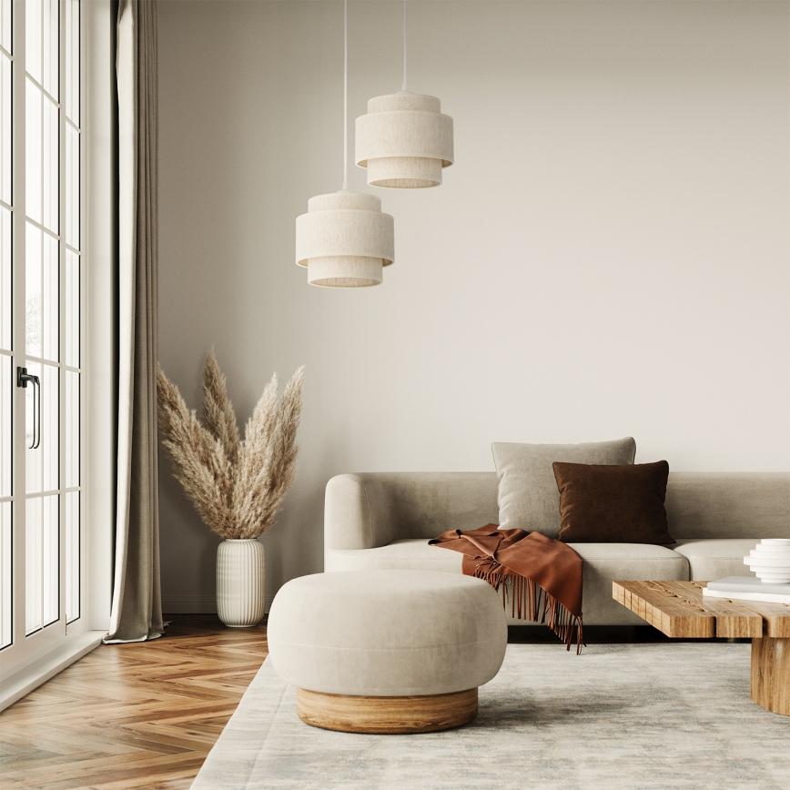 Полилей на кабел BOHO 2xE27/60W/230V бял