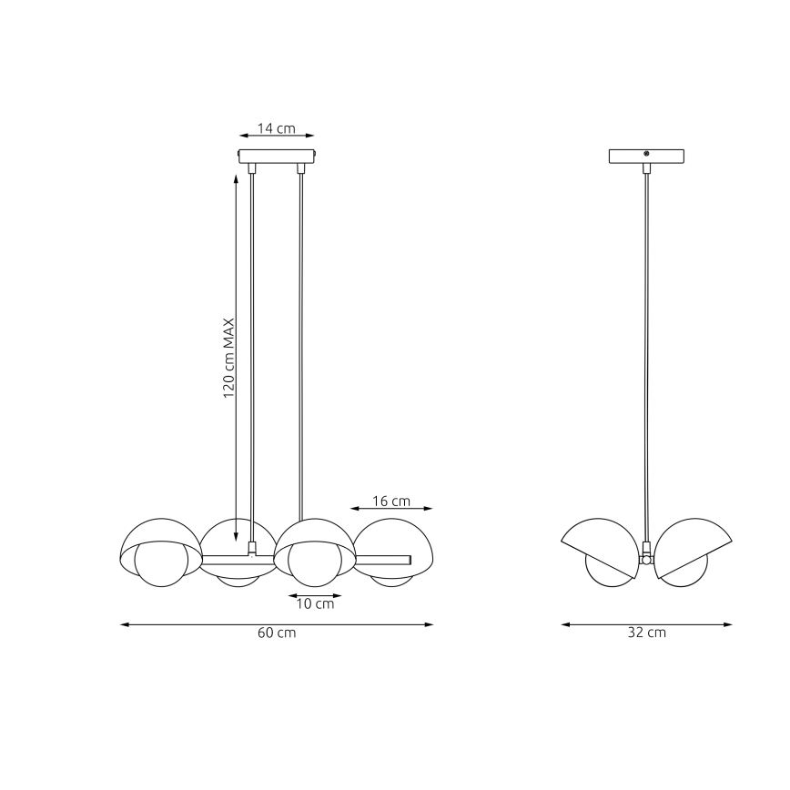 Полилей на кабел BOOM 4xG9/8W/230V оранжев