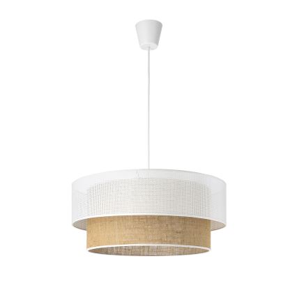 Полилей на кабел BORHO 1xE27/60W/230V Ø 40 см бял/джут